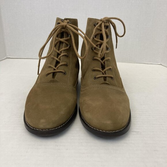 Gudrun Sjoden Suede Lace Up Embossed Boots Womens US 6 / EU 36 Tan Ankle Floral - Picture 8 of 15